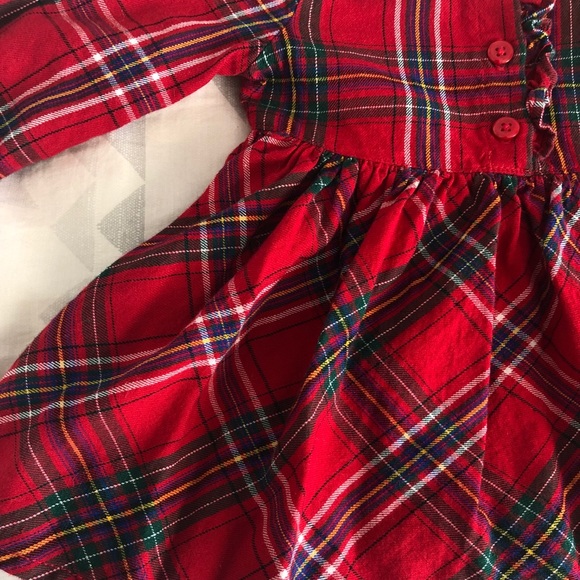 Baby Girl Holiday Plaid Flannel Dress - Picture 4 of 4